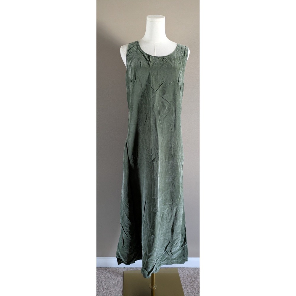 Vintage Nina Piccalino Olive Green Sleeveless Long Maxi Dress Size 10